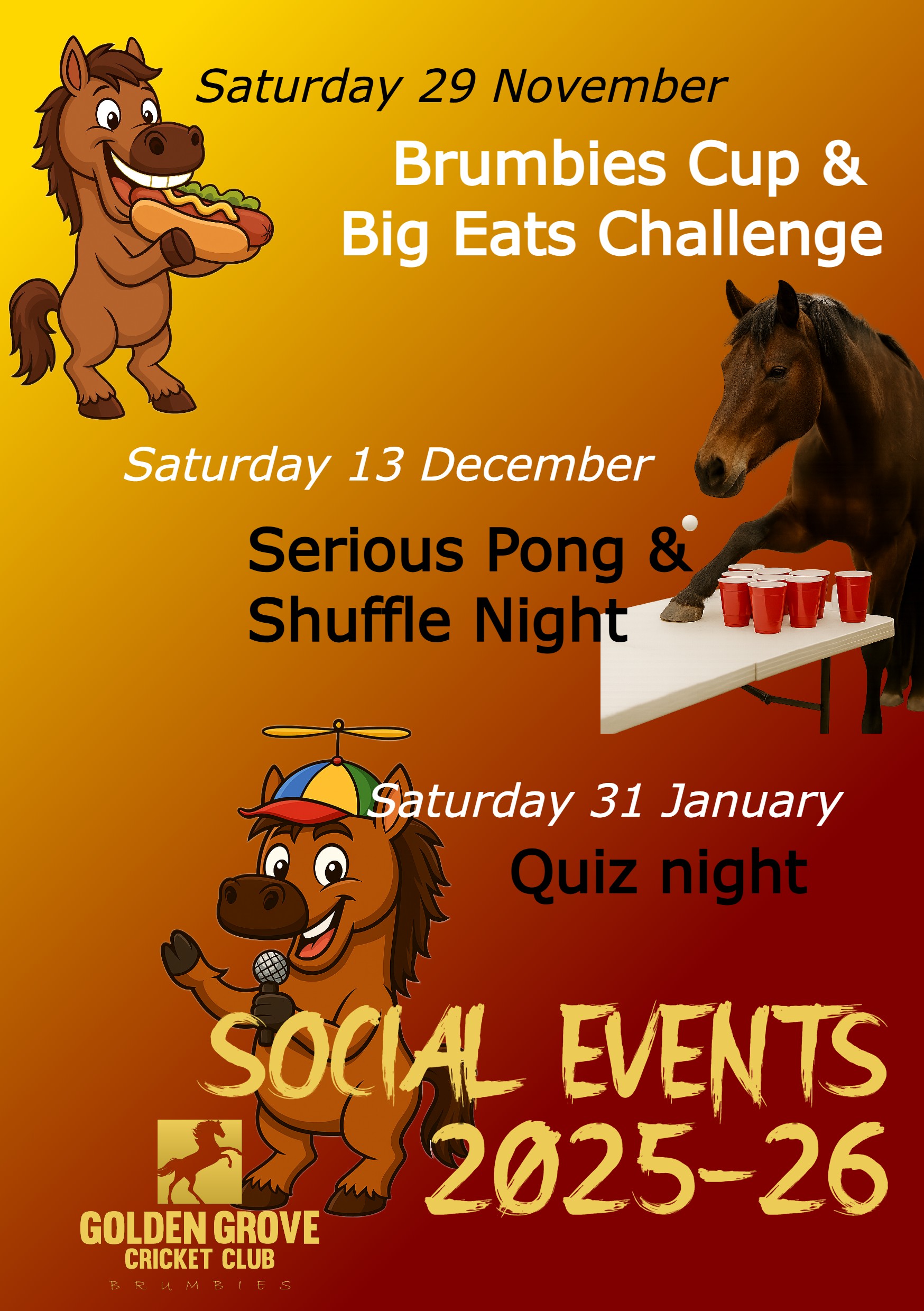 Social events 2025-26